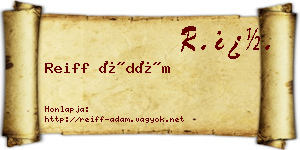 Reiff Ádám névjegykártya